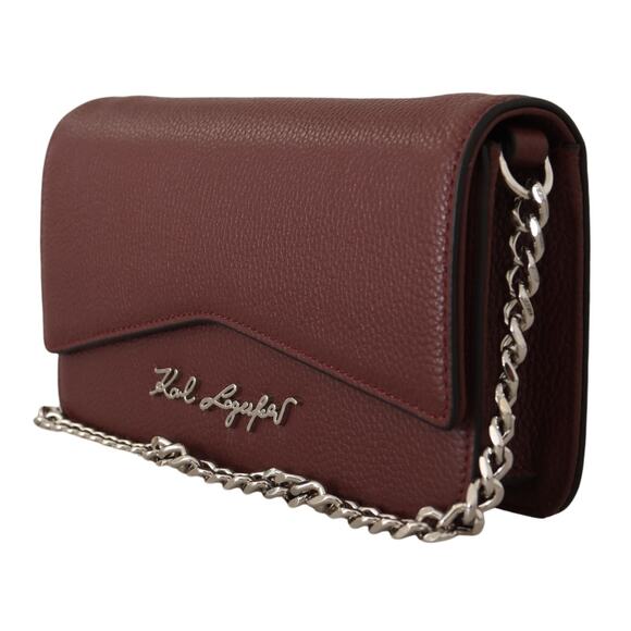 Karl Lagerfeld Handbags - Karl Lagerfeld Elegant Wine Leather Evening Clutch